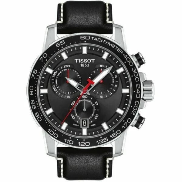 Buy Shop Tissot Supersport Chrono Black Dial Black Leather Strap Watch for Men - T125.617.16.051.00 USA Online