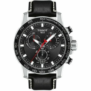 Buy Shop Tissot Supersport Chrono Black Dial Black Leather Strap Watch for Men - T125.617.16.051.00 USA Online