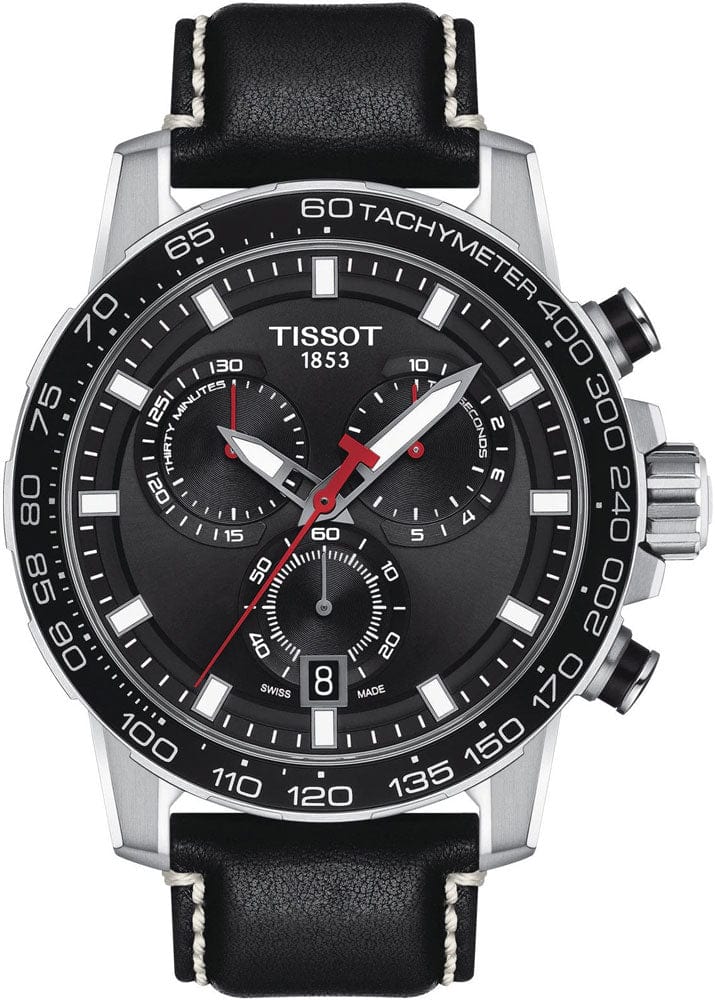 Buy Shop Tissot Supersport Chrono Black Dial Black Leather Strap Watch for Men - T125.617.16.051.00 USA Online