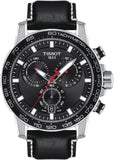 Buy Shop Tissot Supersport Chrono Black Dial Black Leather Strap Watch for Men - T125.617.16.051.00 USA Online