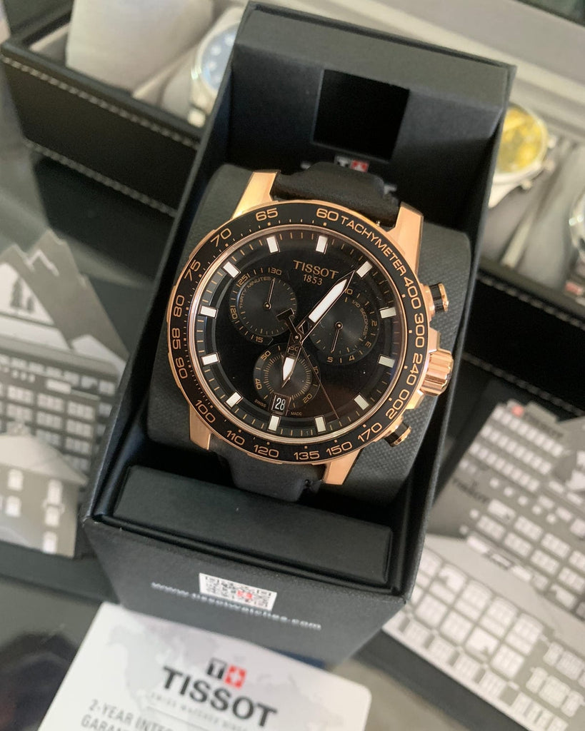 Buy Shop Tissot Supersport Chrono Black Dial Black Leather Strap Watch for Men - T125.617.36.051.00 USA Online