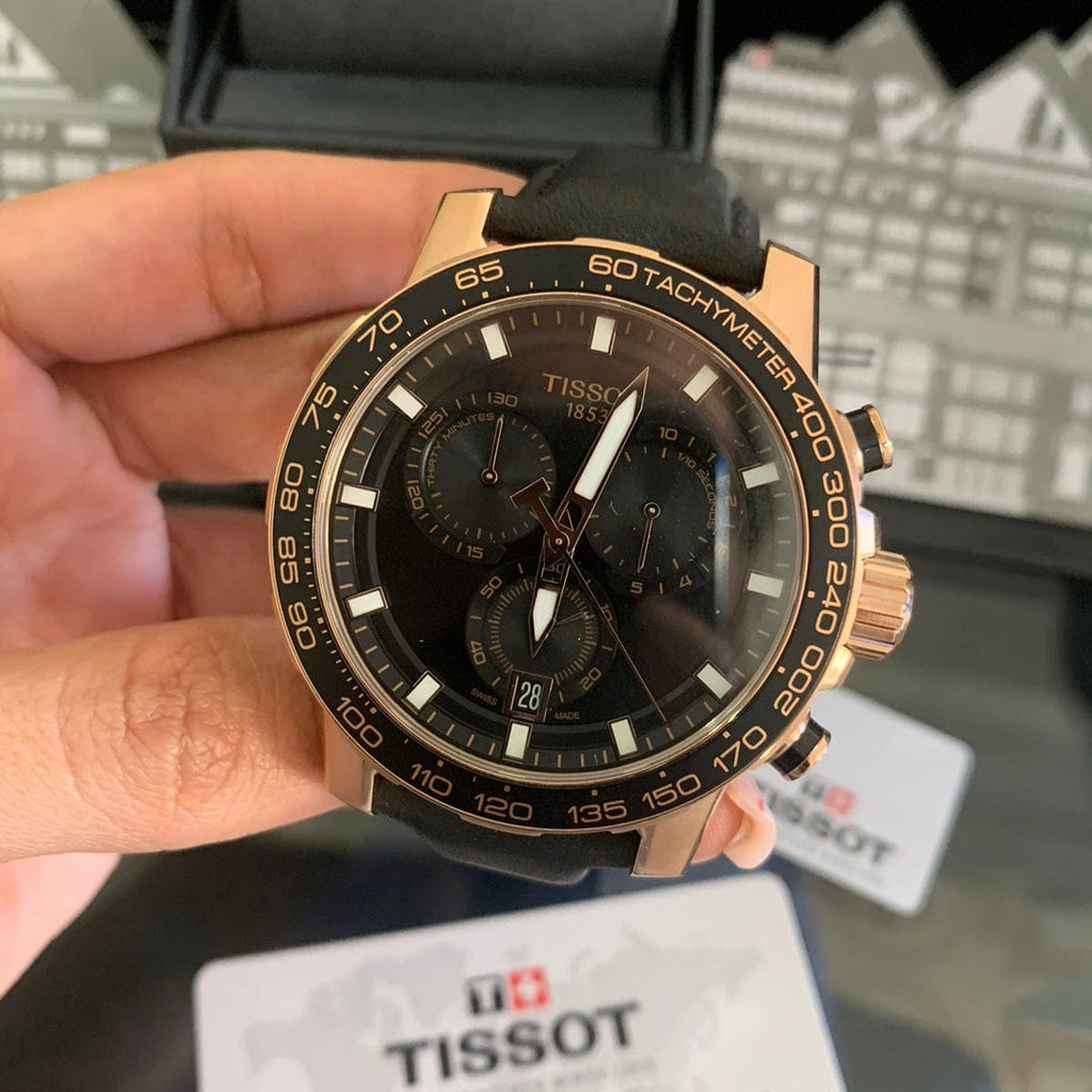 Buy Shop Tissot Supersport Chrono Black Dial Black Leather Strap Watch for Men - T125.617.36.051.00 USA Online