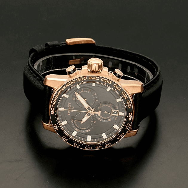 Buy Shop Tissot Supersport Chrono Black Dial Black Leather Strap Watch for Men - T125.617.36.051.00 USA Online