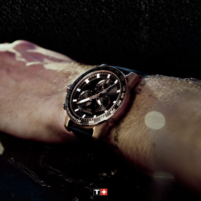 Buy Shop Tissot Supersport Chrono Black Dial Black Leather Strap Watch for Men - T125.617.36.051.00 USA Online