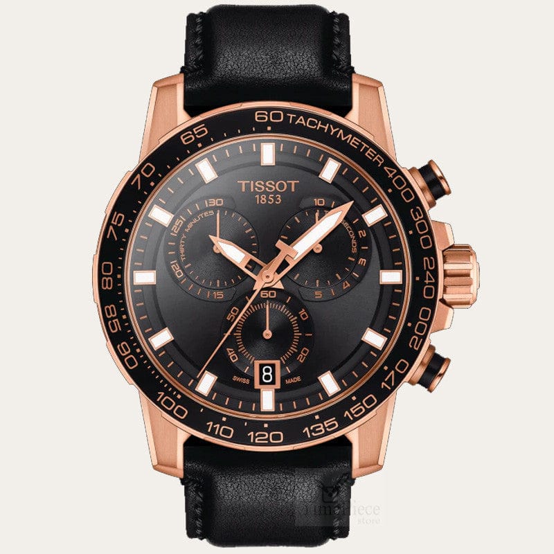 Buy Shop Tissot Supersport Chrono Black Dial Black Leather Strap Watch for Men - T125.617.36.051.00 USA Online