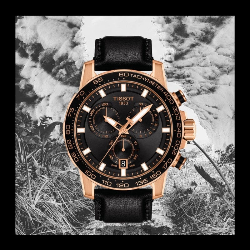 Buy Shop Tissot Supersport Chrono Black Dial Black Leather Strap Watch for Men - T125.617.36.051.00 USA Online