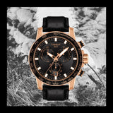 Buy Shop Tissot Supersport Chrono Black Dial Black Leather Strap Watch for Men - T125.617.36.051.00 USA Online