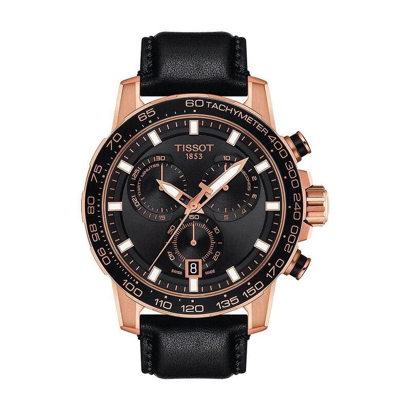 Buy Shop Tissot Supersport Chrono Black Dial Black Leather Strap Watch for Men - T125.617.36.051.00 USA Online