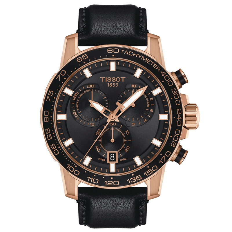 Buy Shop Tissot Supersport Chrono Black Dial Black Leather Strap Watch for Men - T125.617.36.051.00 USA Online