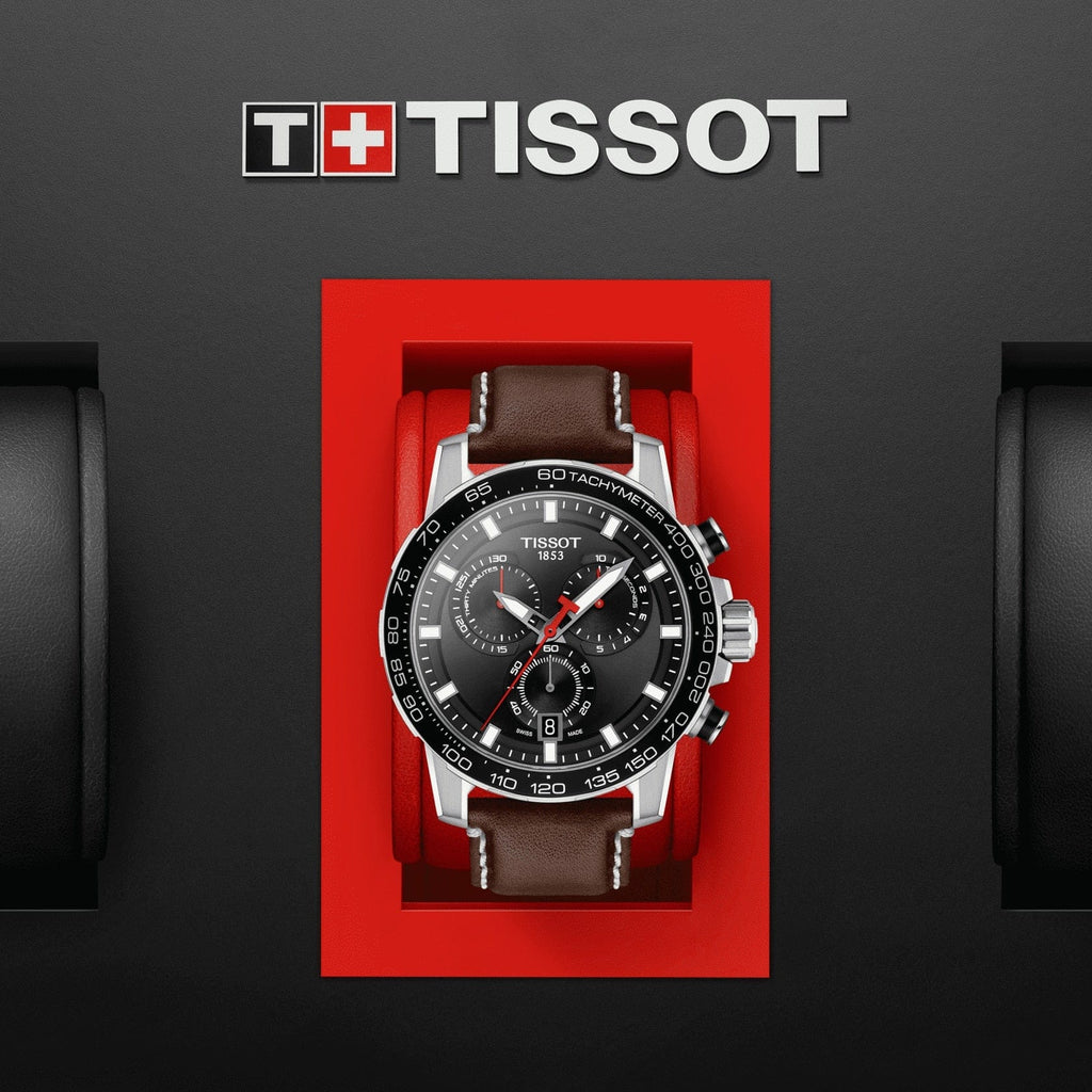 Buy Shop Tissot Supersport Chrono Black Dial Brown Leather Strap Watch for Men - T125.617.16.051.01 USA Online