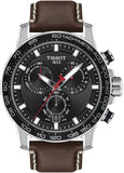 Buy Shop Tissot Supersport Chrono Black Dial Brown Leather Strap Watch for Men - T125.617.16.051.01 USA Online