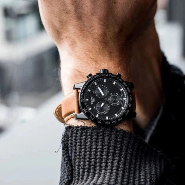 Buy Shop Tissot Supersport Chrono Black Dial Brown Leather Strap Watch for Men - T125.617.36.051.01 USA Online