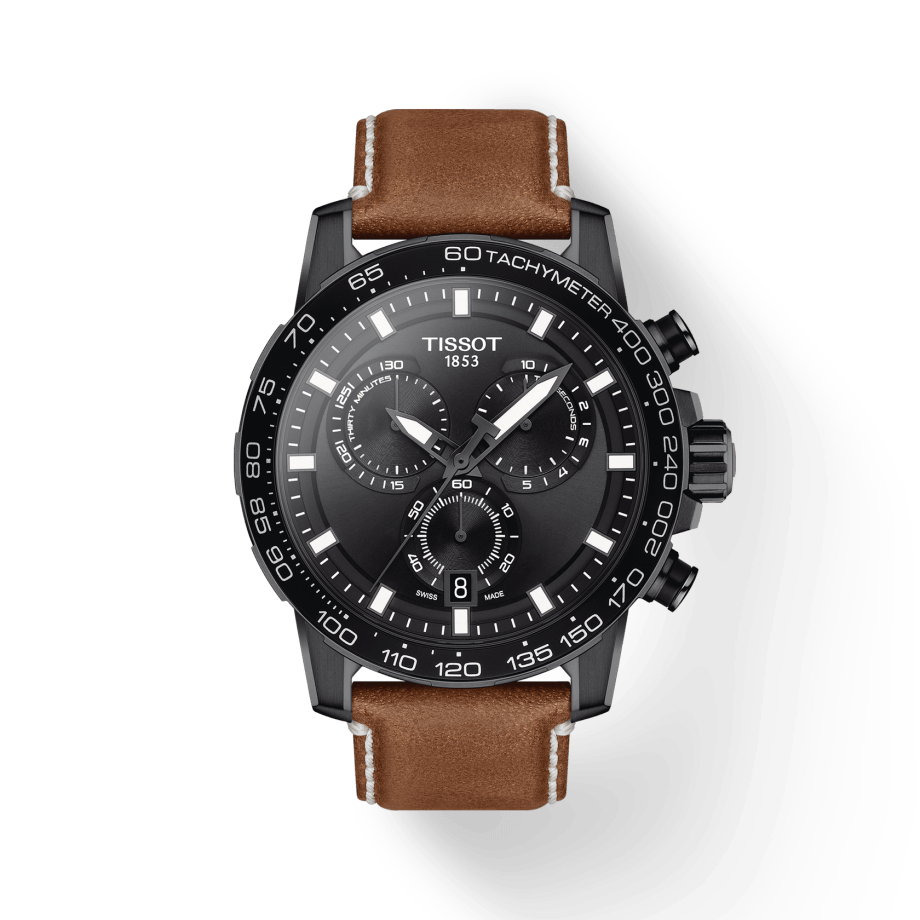 Buy Shop Tissot Supersport Chrono Black Dial Brown Leather Strap Watch for Men - T125.617.36.051.01 USA Online