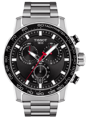 Buy Shop Tissot Supersport Chrono Black Dial Silver Steel Strap Watch For Men - T125.617.11.051.00 USA Online