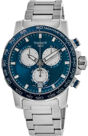 Buy Shop Tissot Supersport Chrono Blue Dial Silver Steel Strap Watch For Men - T125.617.11.041.00 USA Online