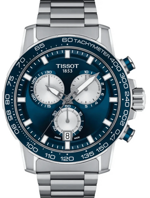 Buy Shop Tissot Supersport Chrono Blue Dial Silver Steel Strap Watch For Men - T125.617.11.041.00 USA Online