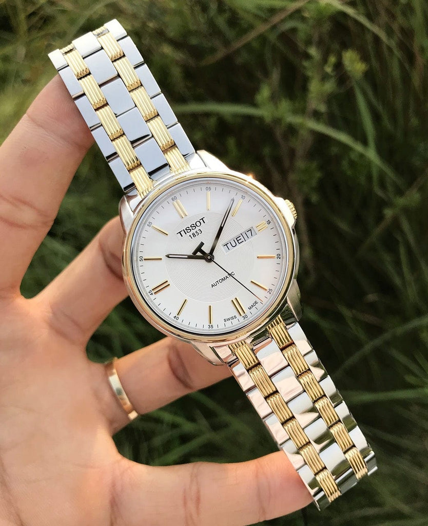 Buy Shop Tissot T Classic Automatics III White Dial Two Tone Steel Strap Watch For Men - T065.430.22.031.00 USA Online