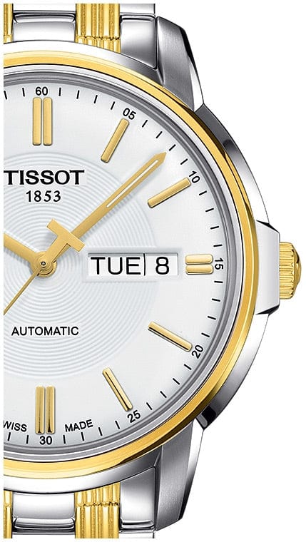 Buy Shop Tissot T Classic Automatics III White Dial Two Tone Steel Strap Watch For Men - T065.430.22.031.00 USA Online