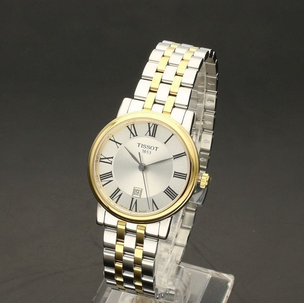 Buy Shop Tissot T Classic Carson Lady Premium Silver Dial Two Tone Steel Strap Watch For Women - T122.210.22.033.00 USA Online
