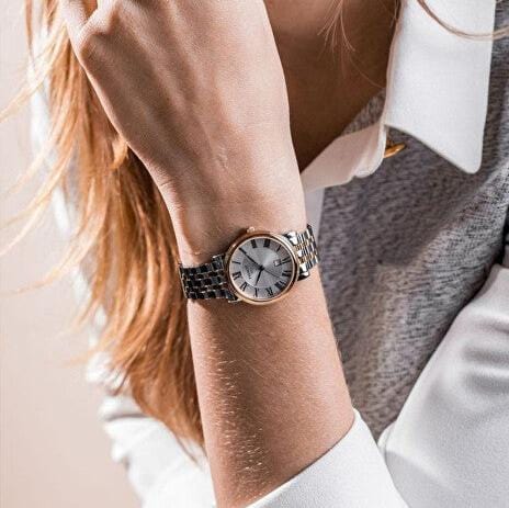 Buy Shop Tissot T Classic Carson Lady Premium Silver Dial Two Tone Steel Strap Watch For Women - T122.210.22.033.00 USA Online