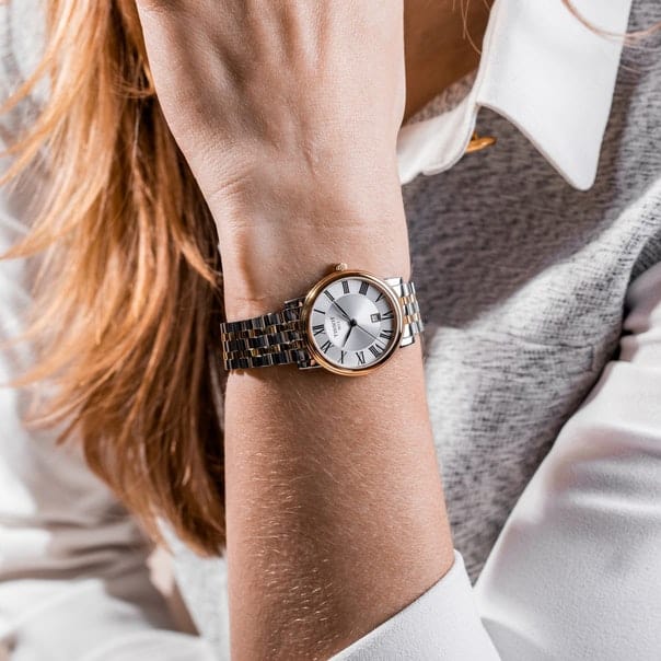 Buy Shop Tissot T Classic Carson Lady Premium Silver Dial Two Tone Steel Strap Watch For Women - T122.210.22.033.00 USA Online