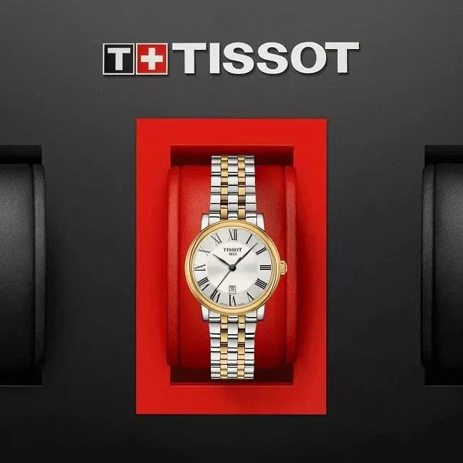 Buy Shop Tissot T Classic Carson Lady Premium Silver Dial Two Tone Steel Strap Watch For Women - T122.210.22.033.00 USA Online