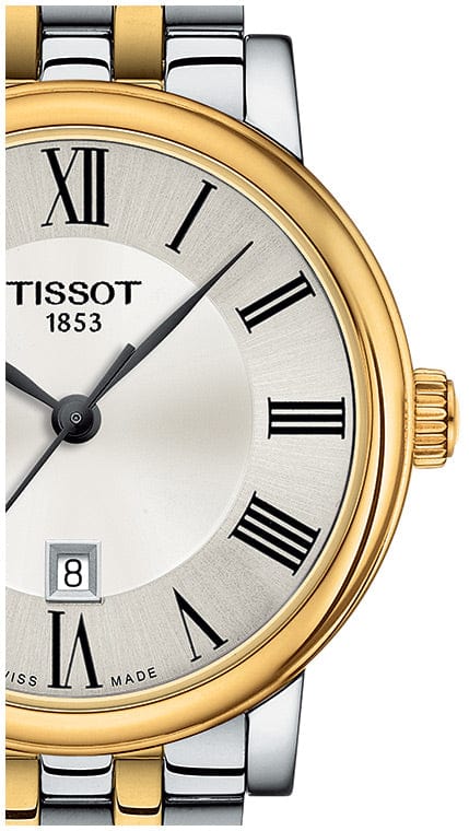 Buy Shop Tissot T Classic Carson Lady Premium Silver Dial Two Tone Steel Strap Watch For Women - T122.210.22.033.00 USA Online