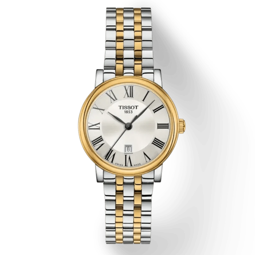 Buy Shop Tissot T Classic Carson Lady Premium Silver Dial Two Tone Steel Strap Watch For Women - T122.210.22.033.00 USA Online
