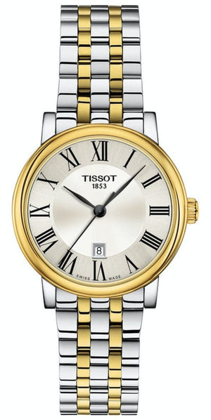 Buy Shop Tissot T Classic Carson Lady Premium Silver Dial Two Tone Steel Strap Watch For Women - T122.210.22.033.00 USA Online