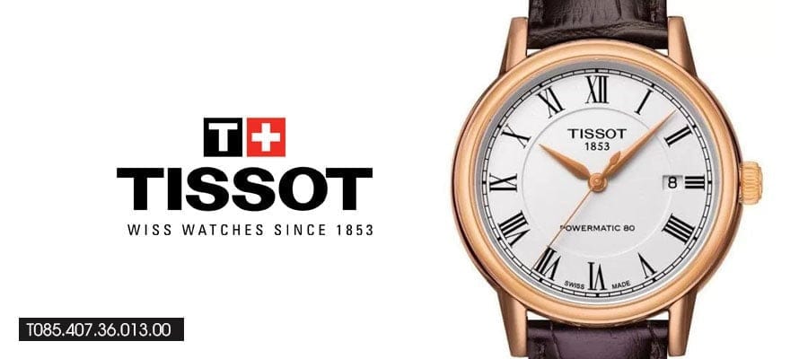 Buy Shop Tissot T Classic Carson Powermatic 80 White Dial Brown Leather Strap Watch for Men - T085.407.36.013.00 USA Online