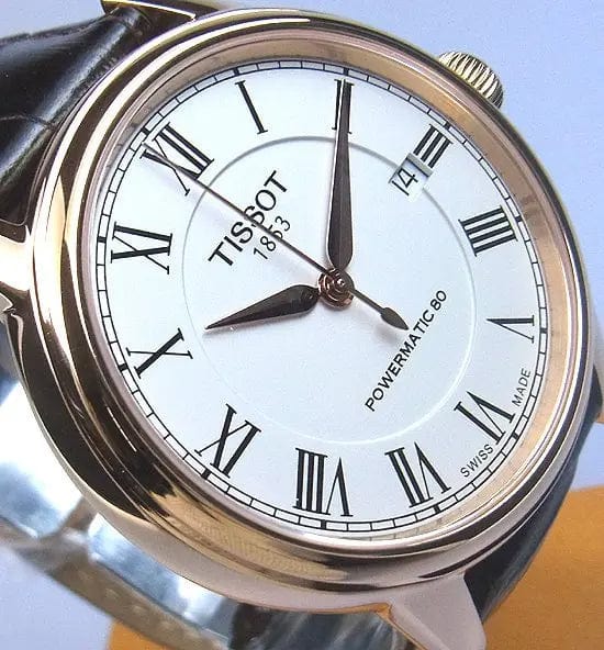 Buy Shop Tissot T Classic Carson Powermatic 80 White Dial Brown Leather Strap Watch for Men - T085.407.36.013.00 USA Online