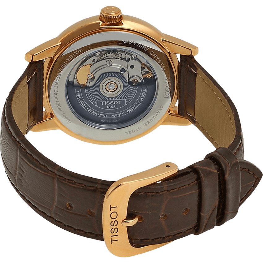 Buy Shop Tissot T Classic Carson Powermatic 80 White Dial Brown Leather Strap Watch for Men - T085.407.36.013.00 USA Online