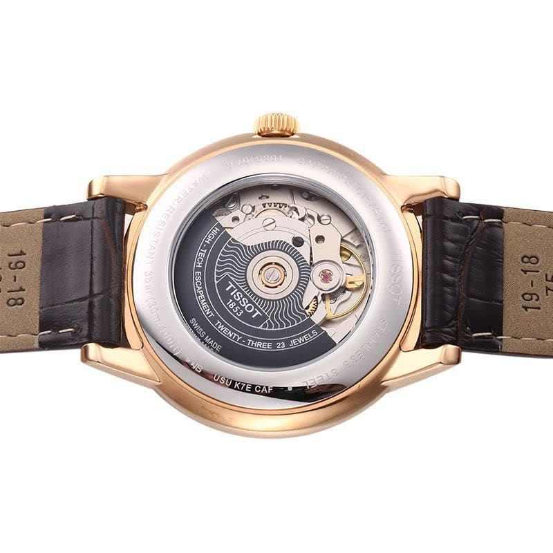 Buy Shop Tissot T Classic Carson Powermatic 80 White Dial Brown Leather Strap Watch for Men - T085.407.36.013.00 USA Online