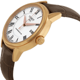 Buy Shop Tissot T Classic Carson Powermatic 80 White Dial Brown Leather Strap Watch for Men - T085.407.36.013.00 USA Online