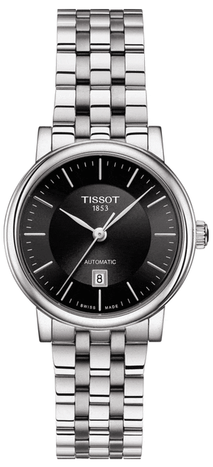 Buy Shop Tissot T Classic Carson Premium Automatic Lady Black Dial Silver Steel Strap Watch for Women - T122.207.11.051.00 USA Online