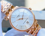 Buy Shop Tissot T Classic Carson Premium Automatic White Dial Rose Gold Steel Strap Watch for Men - T122.407.33.031.00 USA Online