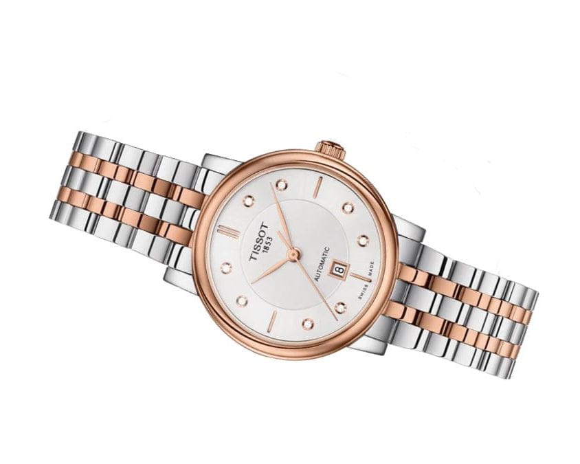 Buy Shop Tissot T Classic Carson Premium Diamonds White Dial Two Tone Steel Strap Watch for Women - T122.207.22.036.00 USA Online