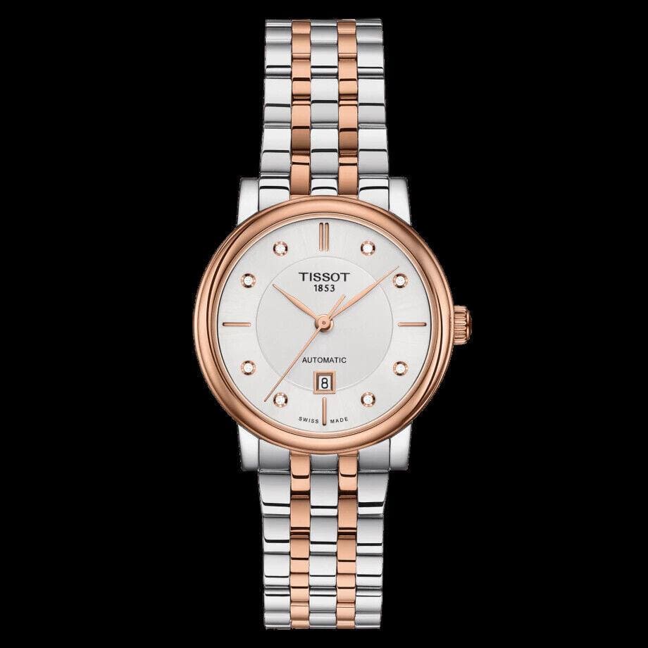 Buy Shop Tissot T Classic Carson Premium Diamonds White Dial Two Tone Steel Strap Watch for Women - T122.207.22.036.00 USA Online