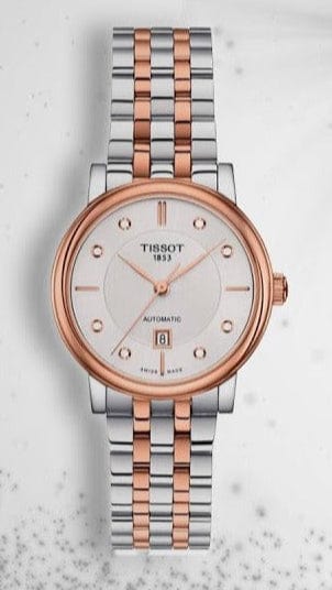 Buy Shop Tissot T Classic Carson Premium Diamonds White Dial Two Tone Steel Strap Watch for Women - T122.207.22.036.00 USA Online