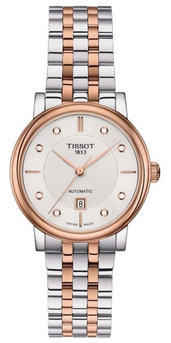 Buy Shop Tissot T Classic Carson Premium Diamonds White Dial Two Tone Steel Strap Watch for Women - T122.207.22.036.00 USA Online