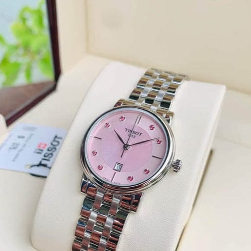 Buy Shop Tissot T Classic Carson Premium Pink Dial Silver Steel Strap Watch for Women - T122.210.11.159.00 USA Online