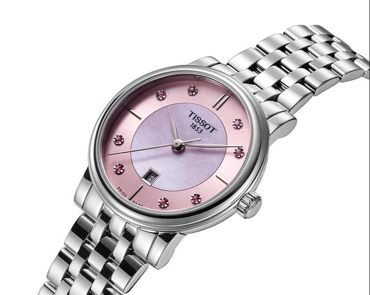 Buy Shop Tissot T Classic Carson Premium Pink Dial Silver Steel Strap Watch for Women - T122.210.11.159.00 USA Online