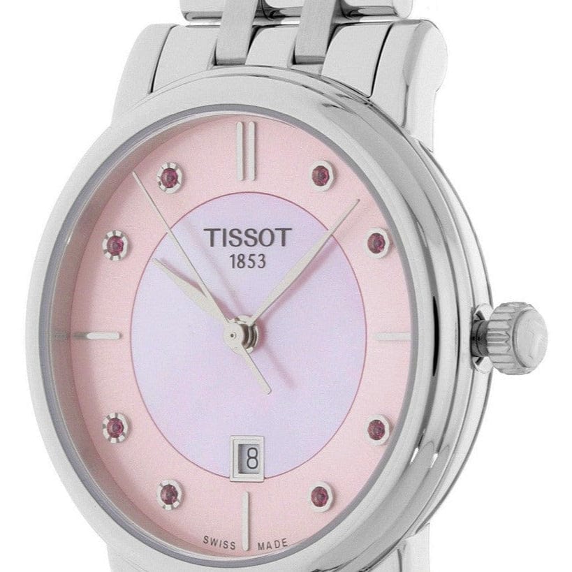 Buy Shop Tissot T Classic Carson Premium Pink Dial Silver Steel Strap Watch for Women - T122.210.11.159.00 USA Online