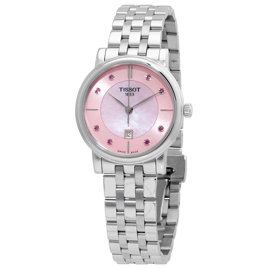 Buy Shop Tissot T Classic Carson Premium Pink Dial Silver Steel Strap Watch for Women - T122.210.11.159.00 USA Online