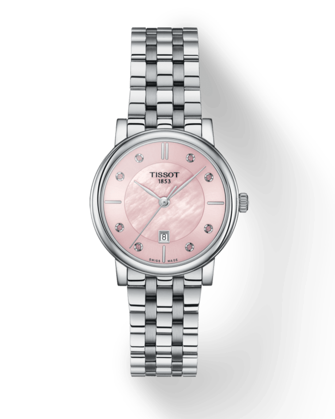 Buy Shop Tissot T Classic Carson Premium Pink Dial Silver Steel Strap Watch for Women - T122.210.11.159.00 USA Online