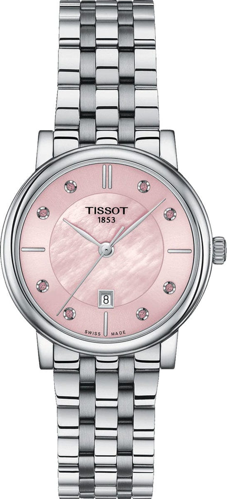 Buy Shop Tissot T Classic Carson Premium Pink Dial Silver Steel Strap Watch for Women - T122.210.11.159.00 USA Online