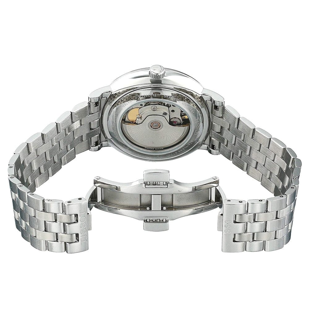 Buy Shop Tissot T Classic Carson Premium Powermatic 80 Black Dial Silver Steel Strap Watch For Men - T122.407.11.051.00 USA Online