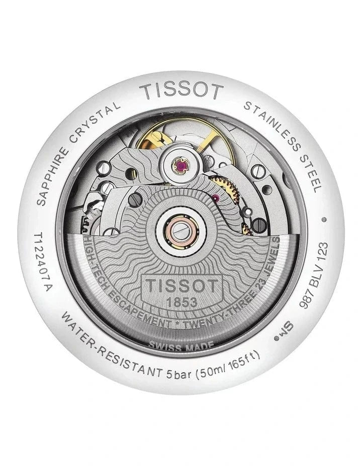Buy Shop Tissot T Classic Carson Premium Powermatic 80 Black Dial Silver Steel Strap Watch For Men - T122.407.11.051.00 USA Online