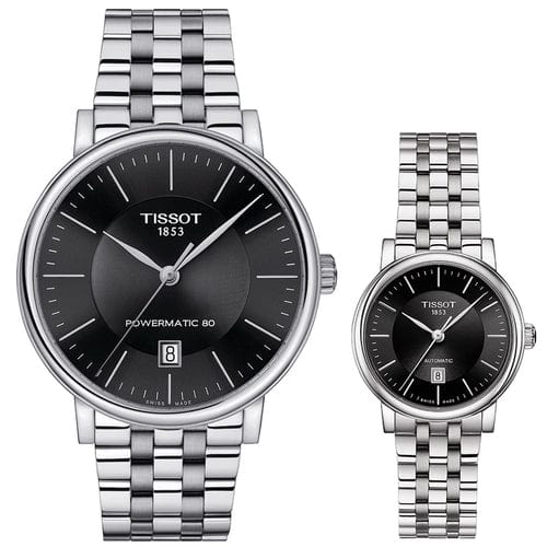 Buy Shop Tissot T Classic Carson Premium Powermatic 80 Black Dial Silver Steel Strap Watch For Men - T122.407.11.051.00 USA Online