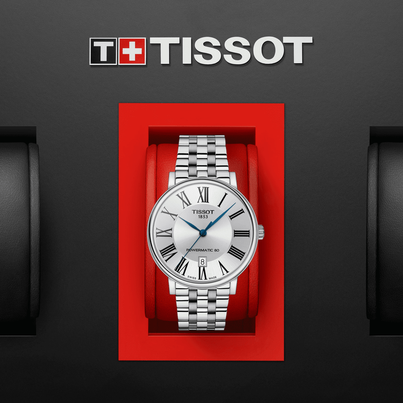 Buy Shop Tissot T Classic Carson Premium Powermatic 80 Silver Dial Silver Steel Strap Watch For Men - T122.407.11.033.00 USA Online